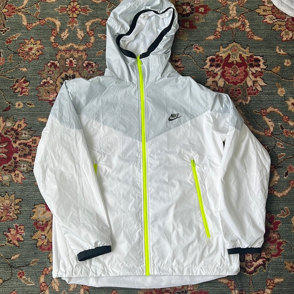 Nike Windrunner Jacket. Large. Worn twice. White/gray/volt